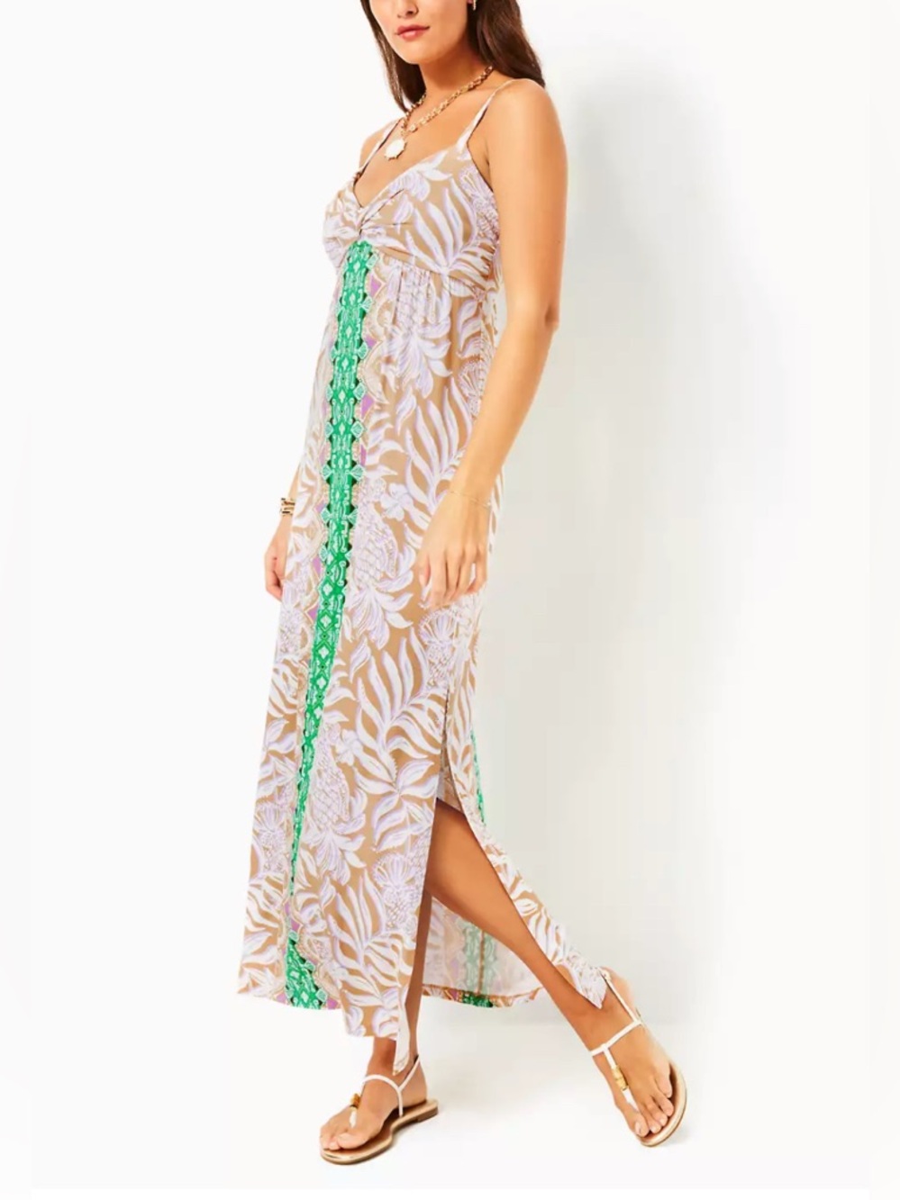 Lilly Pulitzer Floralee Print stretch Maxi Dress size 8